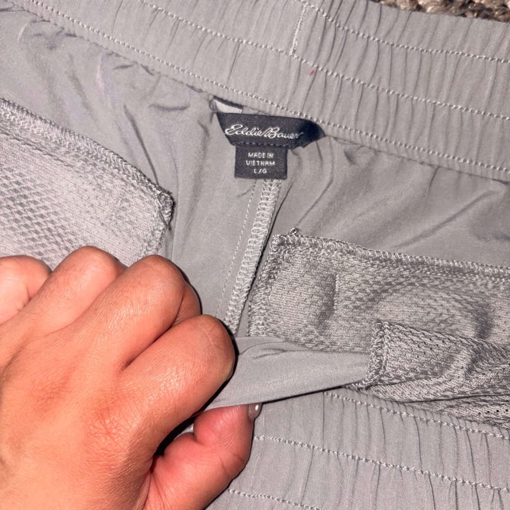Eddie Bauer Light Gray Athletic Drawstring Shorts - image 2